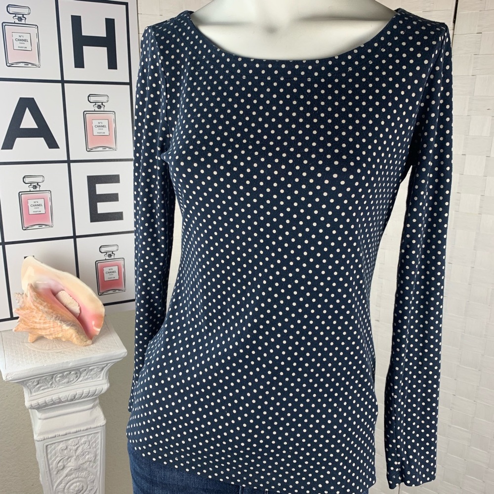 Banana Republic Long Sleeve Polka Dot Size S